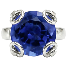Round Cut Ceylon Sapphire Solitaire Ring 7.01 Ct. White Gold 14K