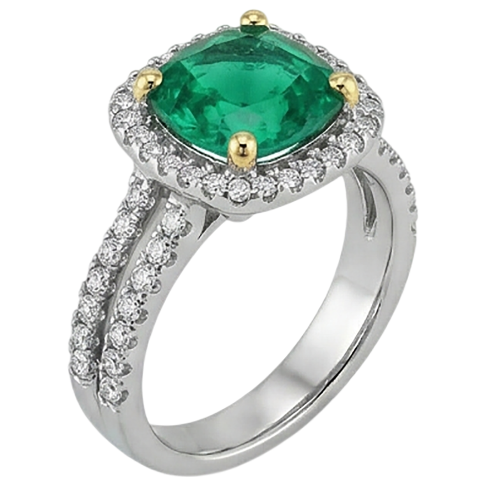 Brilliant Emerald Precious Stone Ring 4 ct – profile view