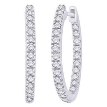 Round Cut F Vvs1 4.50 Ct Natural Diamonds Ladies Hoop Earrings 14K White Gold