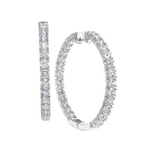 Round Cut F Vvs1 5.20 Ct Real Diamonds Lady Hoop Earrings White Gold 14K