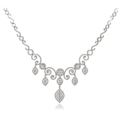 Round Cut F Vvs1 7.00 Ct Natura Diamonds Women Necklace White Gold 14K