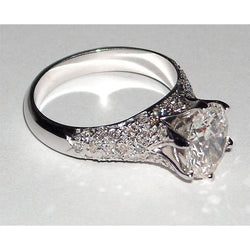 Round Cut Genuine Diamond Engagement Women Ring 2.75 Carats White Gold