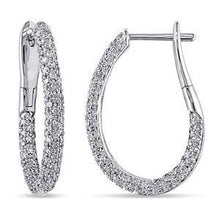 Round Cut Genuine Diamond Hoop Earrings 6 Carats White Gold 14K