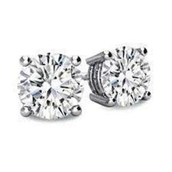 Round Cut Genuine Diamond Stud Earrings 2.30 Carats Solid White Gold 14K