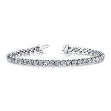 Round Cut Genuine Diamond Tennis Bracelet 6.75 Carat Two Prong Set WG 14K