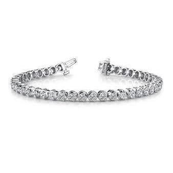 Round Cut Genuine Diamond Tennis Bracelet Jewelry White Gold 14K 14.45 Carats