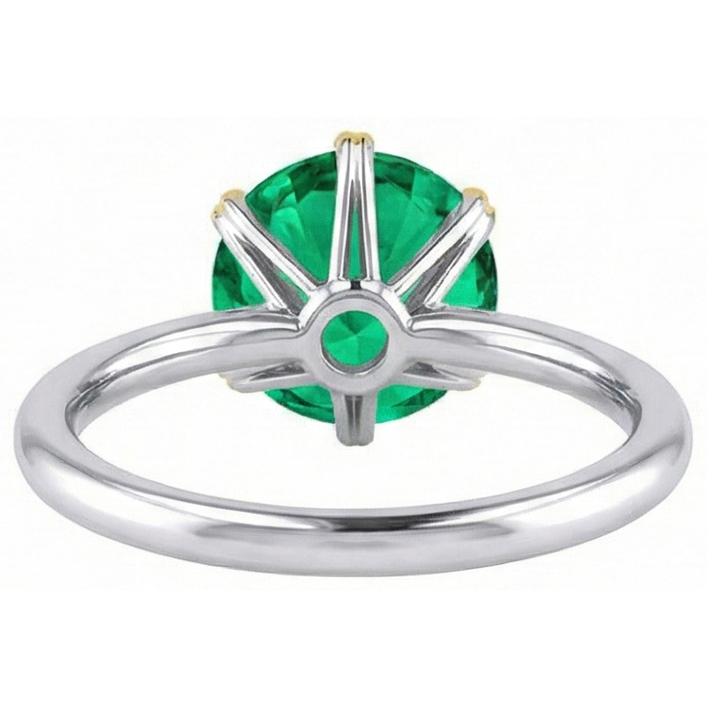 Authentic Fine Emerald Gemstone Ring – top view