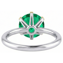 Authentic Fine Emerald Gemstone Ring – top view