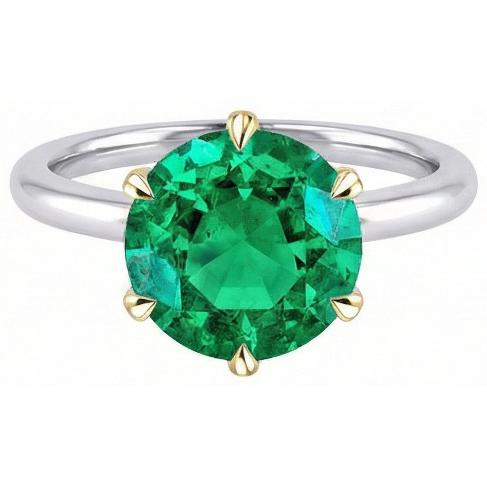 Authentic Fine Emerald Gemstone Ring – front view
