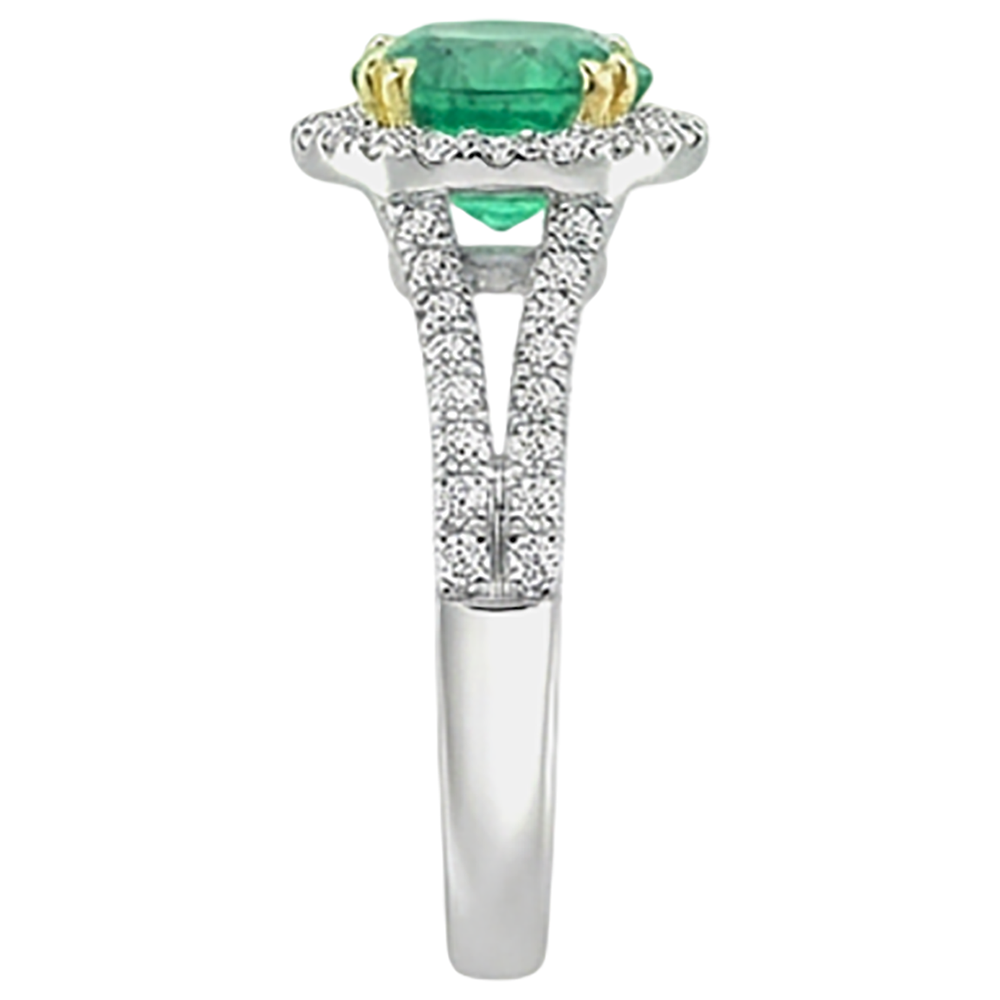 Radiant Fine Emerald Gemstone Ring 2.50 ct – profile view