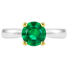 Custom Colombian Emerald Gemstone Ring 2 ct – front view