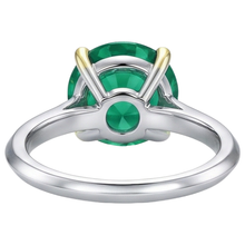 Natural Emerald Gemstone Ring 3.50 ct 14 Karat Two Tone Gold – back view