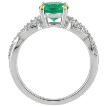 Genuine Emerald Gemstone Ring – top view