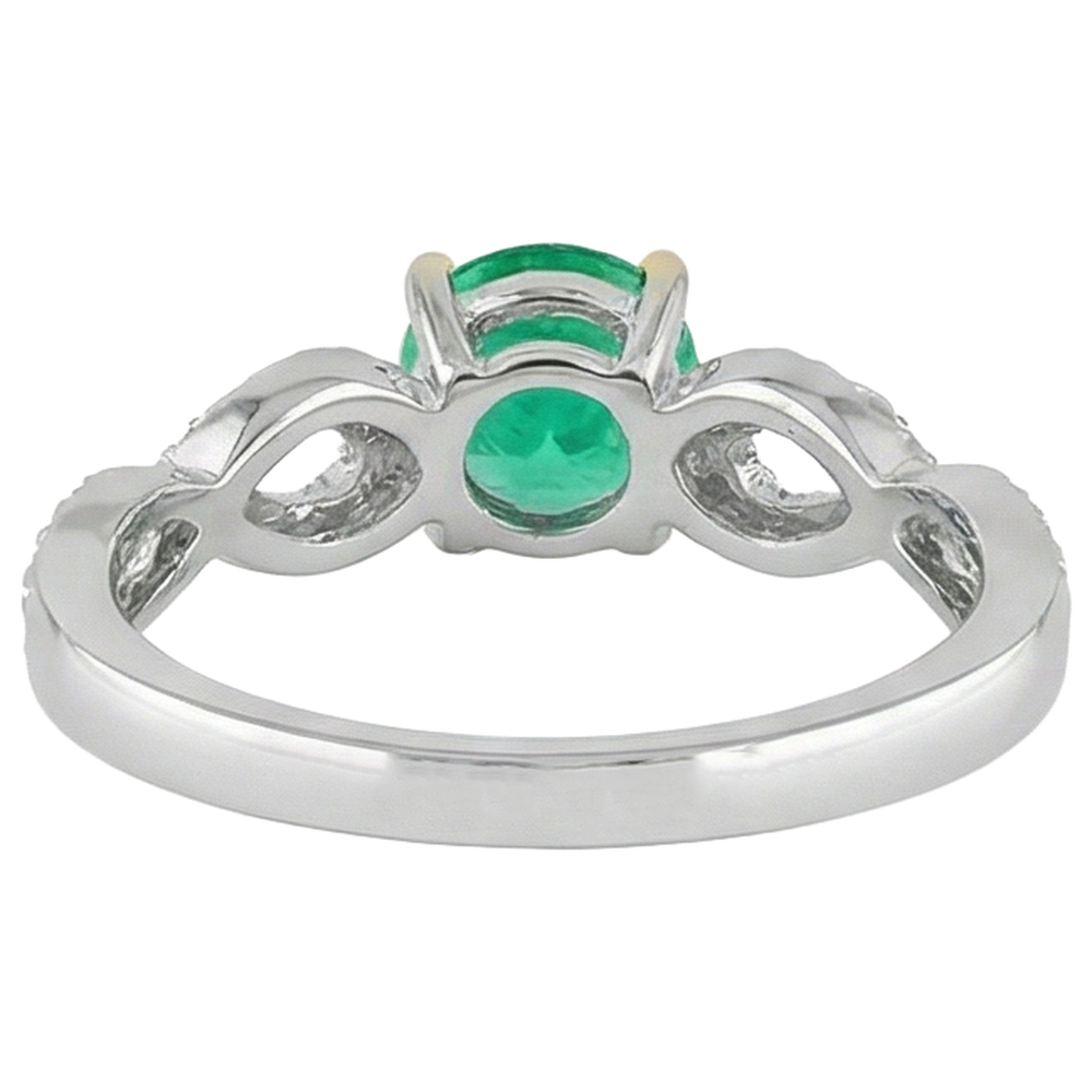 Genuine Emerald Gemstone Ring – back view