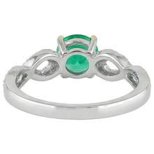 Genuine Emerald Gemstone Ring – back view