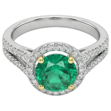 Authentic Colombian Emerald Gemstone Ring 2.50 ct Two-Tone 14K Gold – side view