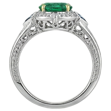 Fine Emerald Gemstone Ring 2.50-ct 14K Two Tone Gold – top view
