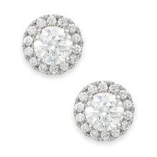 Round Cut Halo 2.28 Carats Real Diamond Women Studs Earring Gold White 14K