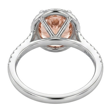 Round Cut Morganite And Natural Earth Mined Diamonds 11.35 Carats Ring Gold White 14K