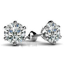 Round Cut Natural Diamond Stud Earring 2.10 Carats White Gold Women Jewelry