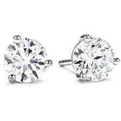 Round Cut Natural Diamond Stud Earring Pair 2 Ct White Gold 14K Jewelry New