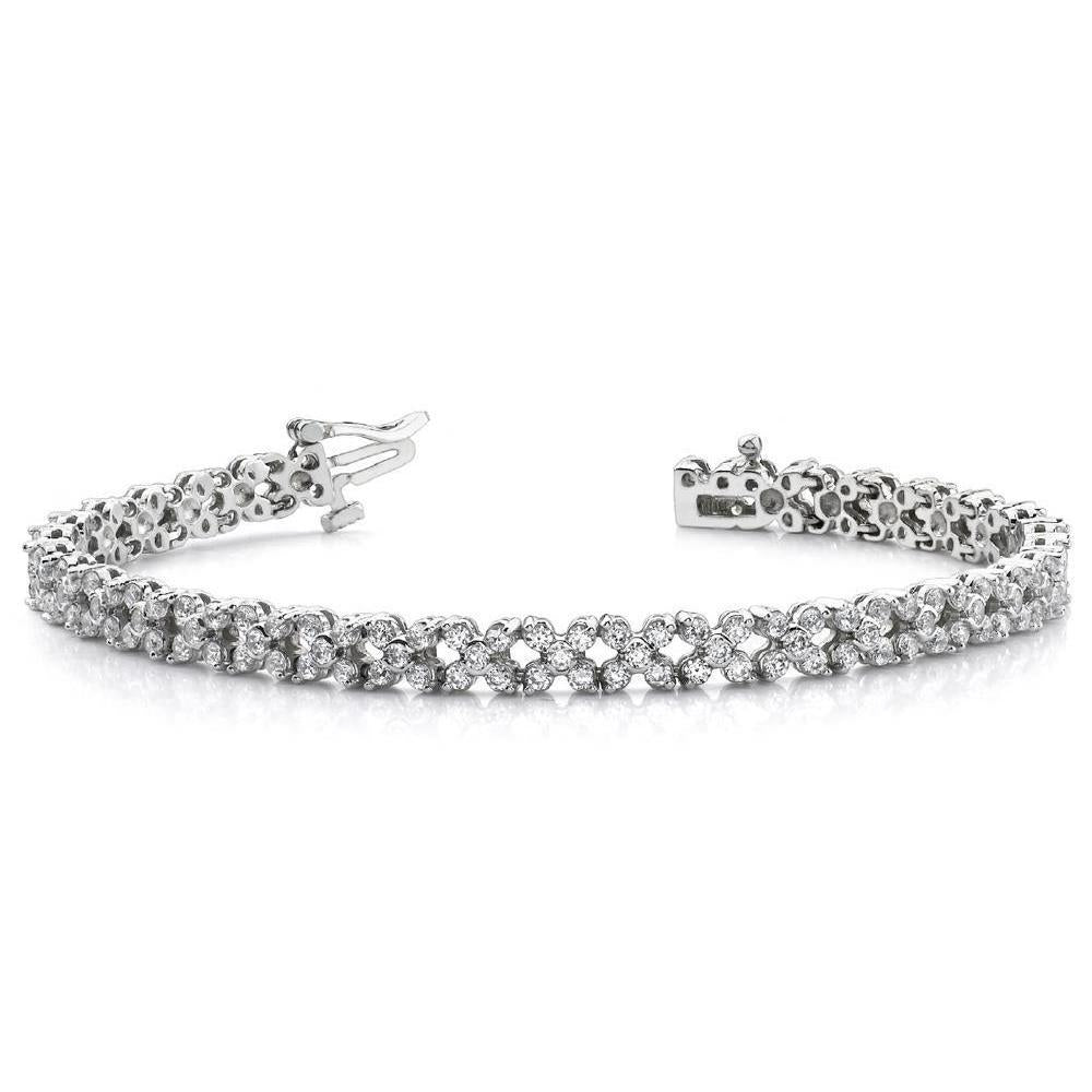 Round Cut Natural Diamond Tennis Bracelet Solid White Gold Jewelry 5 Carats