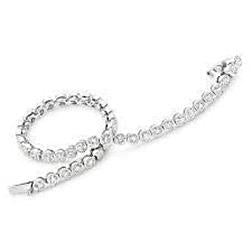 Round Cut Natural Fine Diamond Tennis Bracelet White Gold 14K 9 Carats