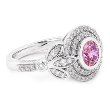 Round Cut Pink Sapphire Natural Earth Mined DIAMOND ( NOT LAB GROWN ) Ring 2.50 Carat White Gold 14K