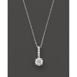 Round Cut Real Diamond Ladies Pendant 5.50 Carats White Gold Jewelry