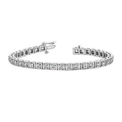 Round Cut Real Diamond Tennis Bracelet 4.45 Carat Prong Set White Gold 14K