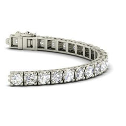 Round Cut Real Diamond Tennis Bracelet Solid White Gold Jewelry 6 Ct