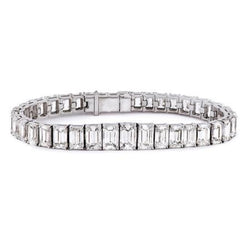 Round Cut Real Diamond Tennis Bracelet Solid White Gold Jewelry 9 Ct