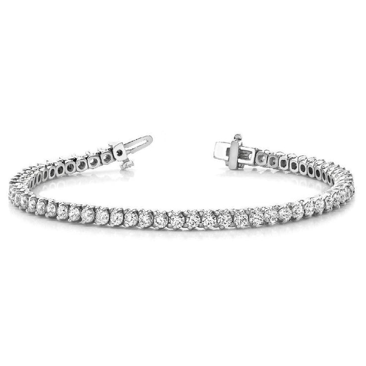 Round Cut Real Diamond Tennis Bracelet White Gold 14K 6 Ct