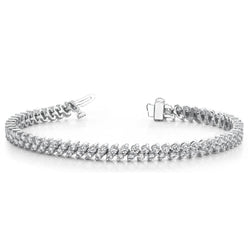 Round Cut Real Diamond Tennis Bracelet White Gold Lady Jewelry 6 Carats