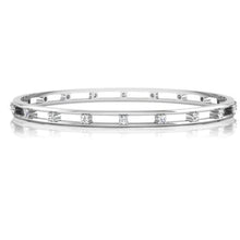 Round Cut Real Diamonds 3.00 Carats Lady Bangle White Gold 14K