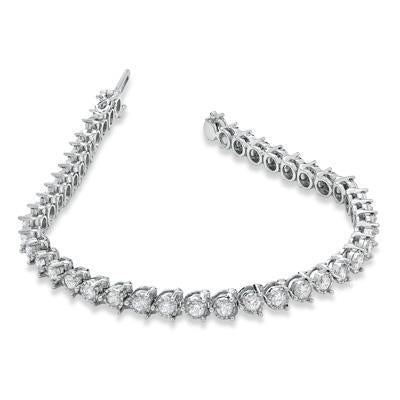 Round Cut Real Diamonds Prong Setting Tennis Bracelet White Gold 10.50 Ct