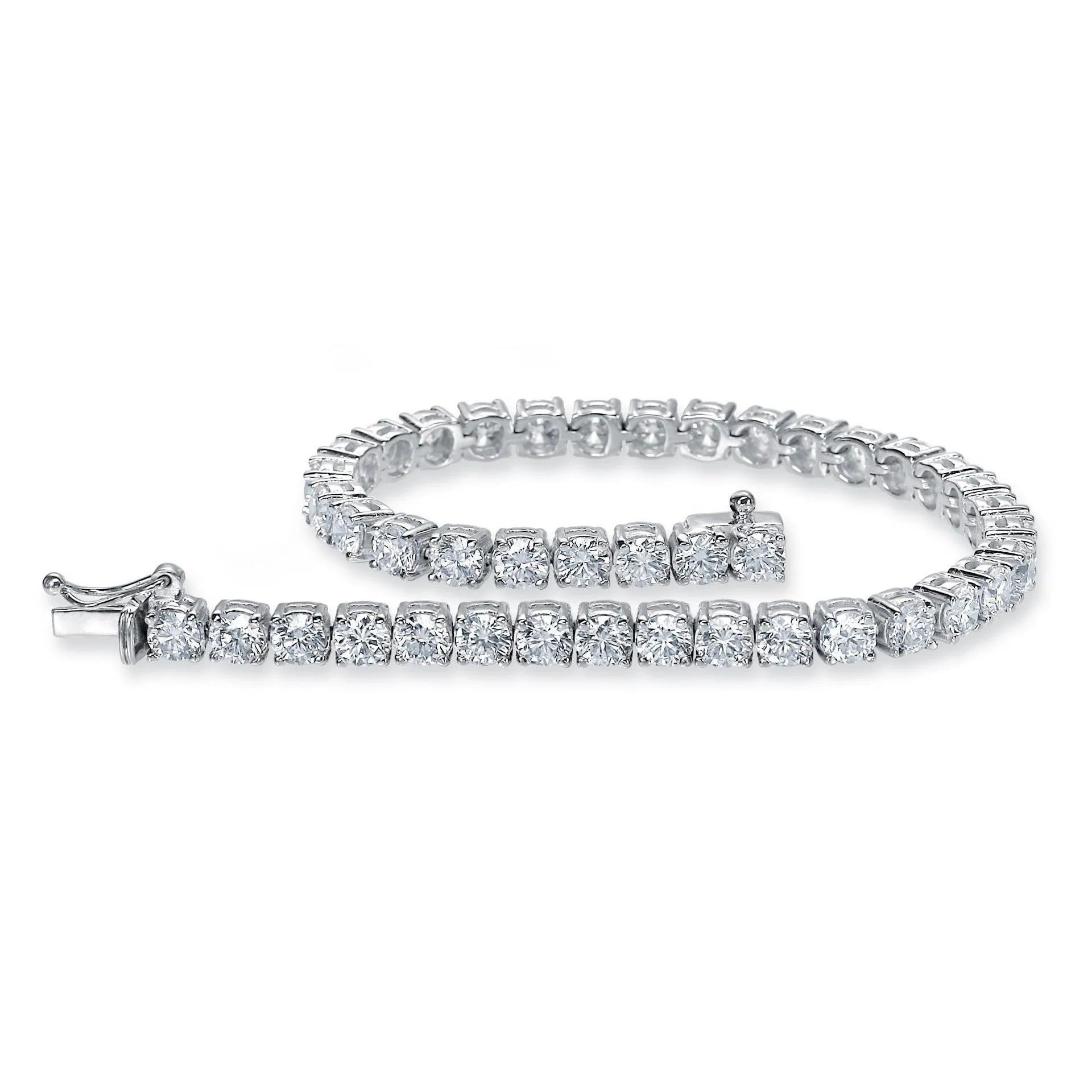 Round Cut Real Diamonds Tennis Bracelet Gold White Sparkling 10.50 Ct