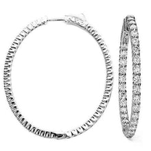 Round Cut Real Diamonds White Gold 14K Women Hoop Earrings 3.80 Carats