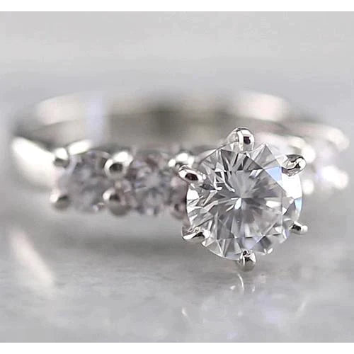 Round Cut Real Engagement Ring For Women