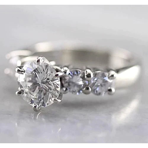 Round Cut Real Engagement Ring For Women