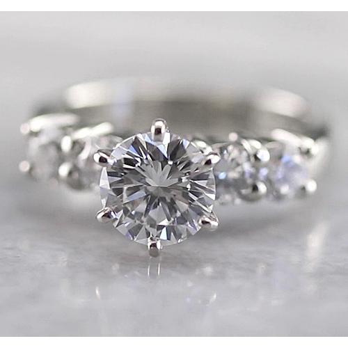 Round Cut Real Engagement Ring For Women