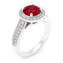 Round Cut Red Sapphire Natural Earth Mined Diamond Ring White Gold Jewellery 1.5 Carats