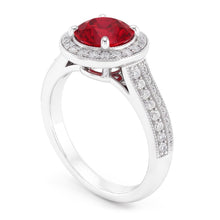 Round Cut Red Sapphire Natural Earth Mined Diamond Ring White Gold Jewellery 1.5 Carats