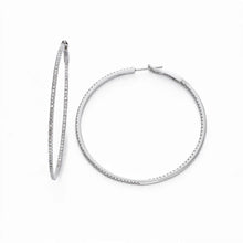 Round Cut Small 1.80 Ct Real Diamonds Ladies Hoop Earrings White Gold 14K
