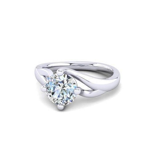 Round Cut Solitaire 2.25 Ct Genuine Diamond Engagement Ring New