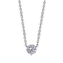 Round Cut Solitaire Natural Diamond Necklace Pendant 0.75 Carat White Gold 14K