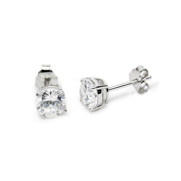 Round Cut Sparkling 3.50 Carats Natural Earth Mined Diamonds Studs Earrings White Gold