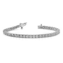 Round Cut Sparkling 4 Carats Real Diamonds Tennis Bracelet White Gold 14K