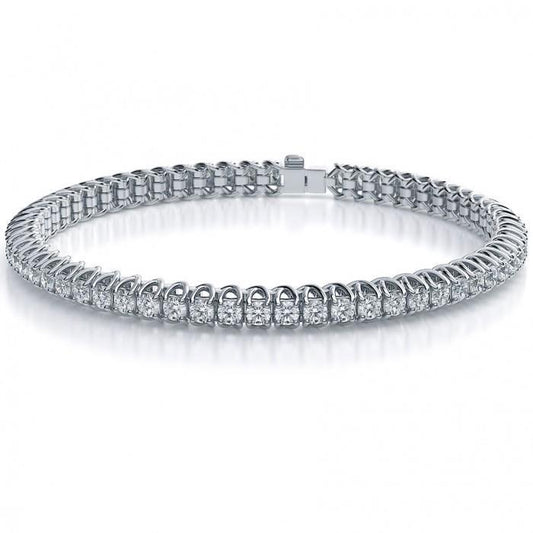 Round Cut Sparkling 7.20 Carats Real Diamonds Tennis Bracelet White Gold