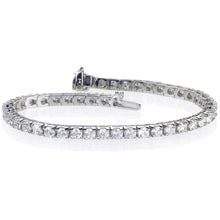 Round Cut Sparkling Natural Diamonds Bracelet WG 14K 7.65 Carats